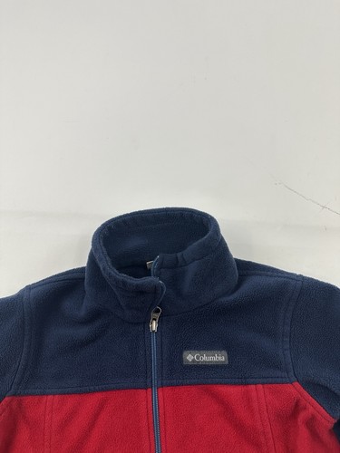 Columbia Jacket Youth Boys Medium 10/12 Blue Red Full Zip Up Fleece - Picture 2 of 6