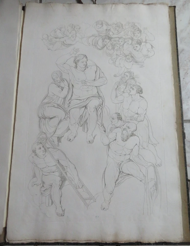 PIROLI, Tomaso  Le Jugement universel  Michel-Ange 17 gravures au trait BE - Photo 4/4