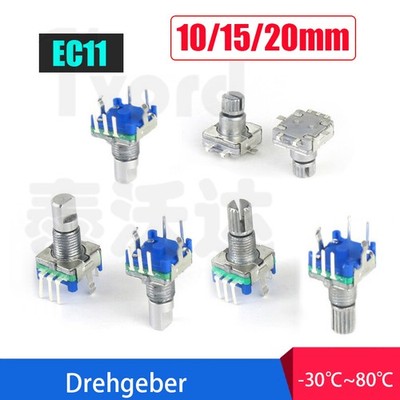 Drehgeber mit Druck-Taster Dreh-Kodierer Drehencoder 10/15/20mm Rotary Encoder