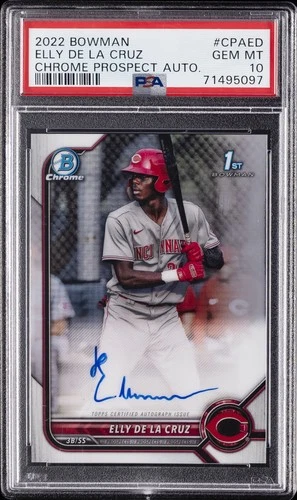 2022 BOWMAN CHROME PRSPCT AUTOS #CPAED ELLY DE LA CRUZ PSA 10 AUTO