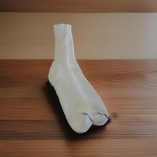 Mens VTG Socks White Crew 10-13 Blue Toe Striped 80's White Hi Bulk USA Made