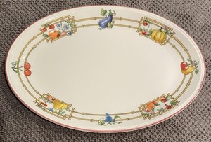 VTG. VILLEROY & BOCH MON JARDIN COLL OVAL PICKLE DISH DISCONTINUED CERP3-742