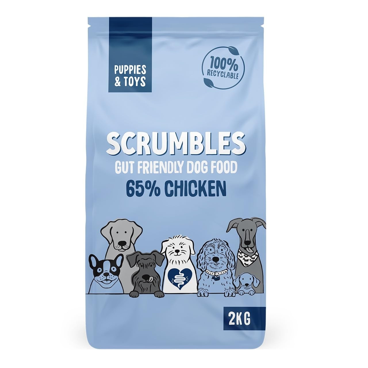 Scrumbles • Dry Dog Food • Hypoallergenic • Puppy • Chicken 65% • 2kg Bag • Natural Complete Adult Recipe • Gut Friendly Prebiotics & Probiotics • Gluten Free • Joint Care - Image 2