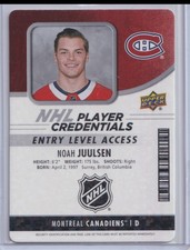 2018-19 MVP NHL Player Credentials Entry Level Access Noah Juulsen MTL NHL-NJ