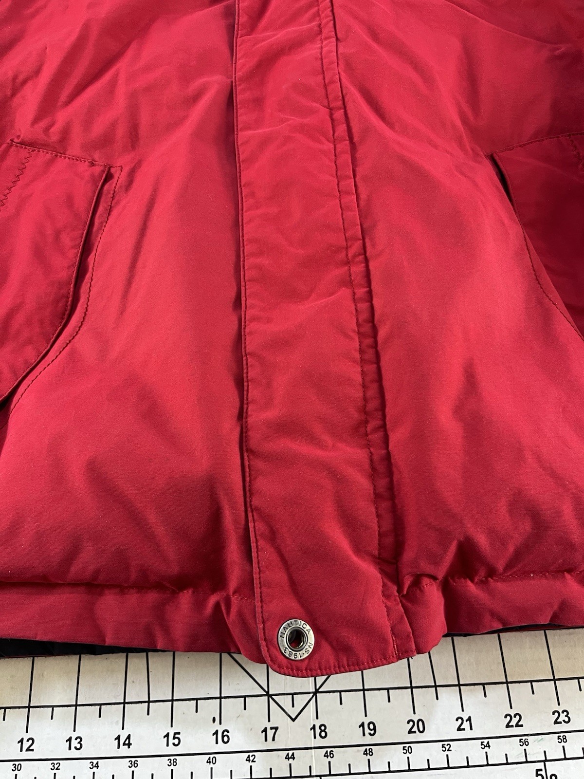 Vintage NAUTICA Puffer Jacket Duck Down Reversible Mens L Coat 90s Y2K Bubble image 3
