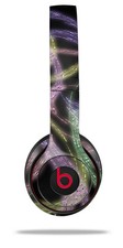 Skin Wrap for Beats Solo Wireless 2 3 4 Neon Swoosh on Black SKIN ONLY