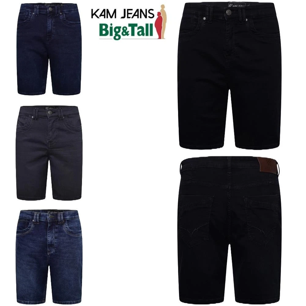 Kam Big & Tall Mens Jeans Shorts Classic, Plus Size Denim for Summer Wear Shorts