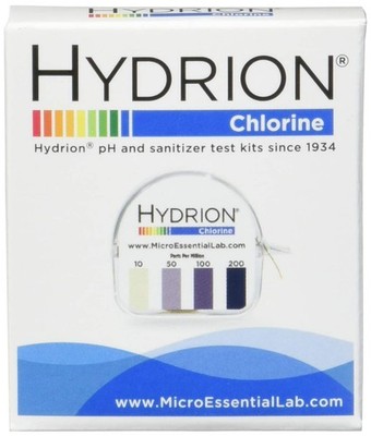 Micro Essential Lab CM240  10 200 ppm Chlorine Test Paper 1 Box of 10 Packs