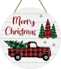 Christmas Decorations Indoor Door Decorations Merry Christmas Sign Buffalo Plaid