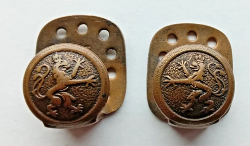 WW1 German Bavarian Army Military Belt Support Hooks / Hangers Ramps Buttons