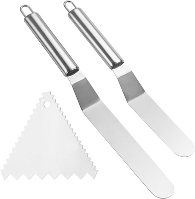 Edelstahl Winkelpalette Torte, 2 Stück Streichpaletten für Torten mit Icing Spat