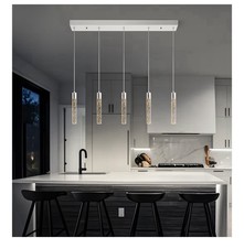 Modern Pendant Lights Kitchen Island,Brushed Nickel Crystal Chandelier Lights...