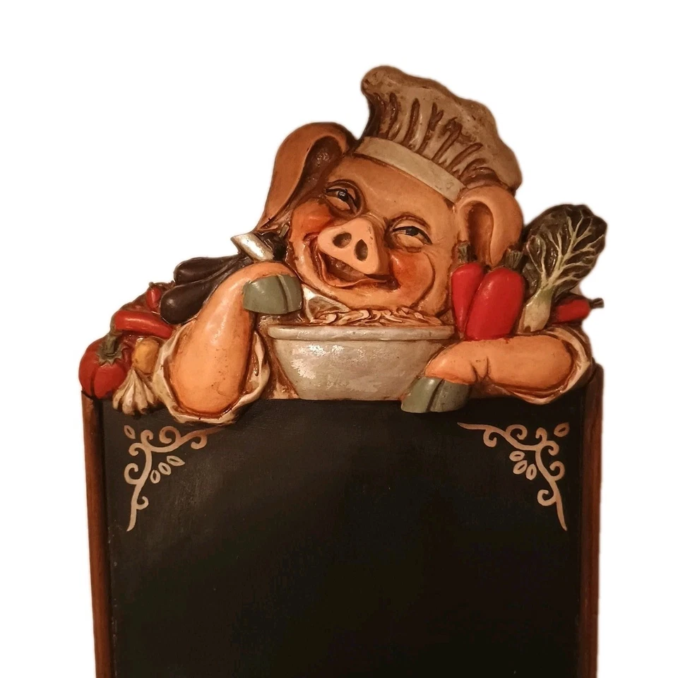 3D Pig Chef Vintage Resin Chalk Board Menu Home Or Business Wall Hanging - Image 3 of 4