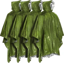 Everlit Survival Mylar Emergency Ponchos 4 Pack Durable Reusable Insulated Gear