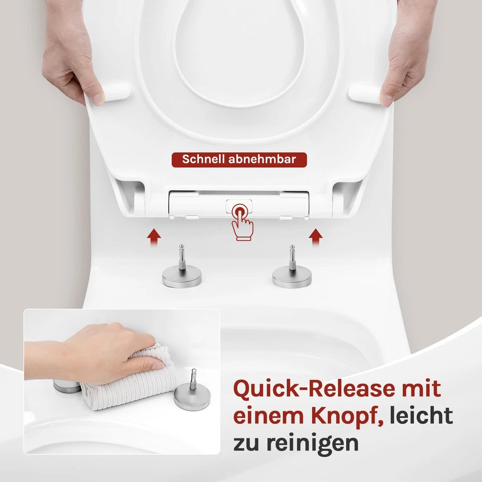 Toilettensitz Wc Sitz Deckel Absenkautomatik, Kunststoff, Fix-Clip, Mit integ... - Bild 4 von 4