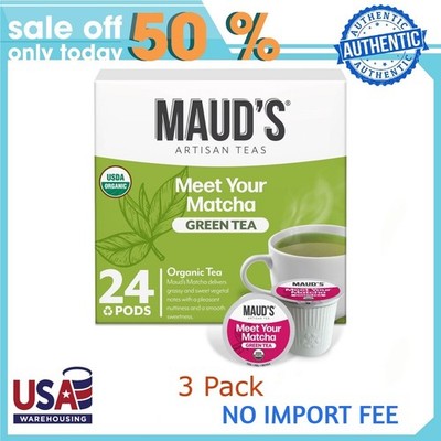 Maud's Organic Matcha Green Tea Pods, Meet Your Matcha, Compatible w/ K-Cup 72ct