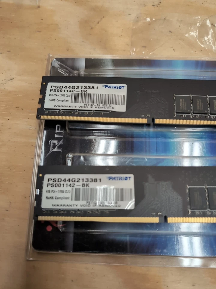patriot PSD44G213381 2x 4GB PC4-17000 213MHz Cl 15 1.2v (2 Pcs) - Image 2 of 2
