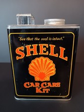 Vintage Shell Car Care Kit Can W Sham Sponge Weather Mop Car Wash Pack