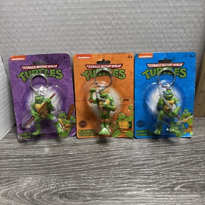 3 Teenage Mutant Ninja Turtle Keychains Donatello Leonardo Michelangelo