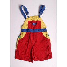Vintage OshKosh Bgosh Kids Colorblock Shortalls Red Yellow Blue Toddler Size 4T