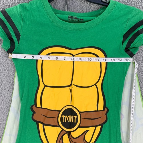 Teenage Mutant Ninja Turtles T shirt Boys Medium Green Cape Nickelodeon Costume - Picture 3 of 8