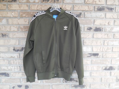 Adidas The Brand With 3 Stripes Sleeve Text Track Jacket Brown