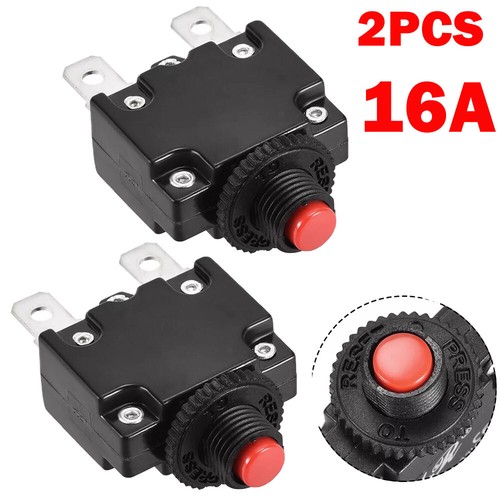 2X 16A 125/250V Push Button Reset Overload Protector Thermal Circuit Breaker HOT - 第 1/8 張圖片