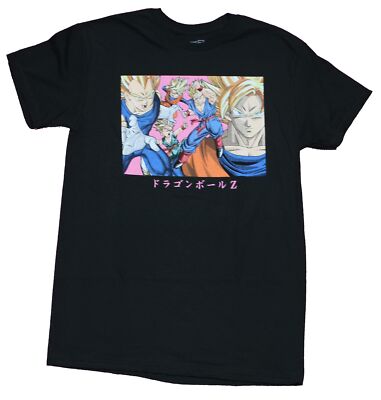 Dragon Ball Z Mens T-Shirt - Attacking Vegetal Goku Over Pink