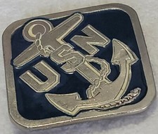 USN United States Navy Belt Buckle Blue Enamel vintage 1970s