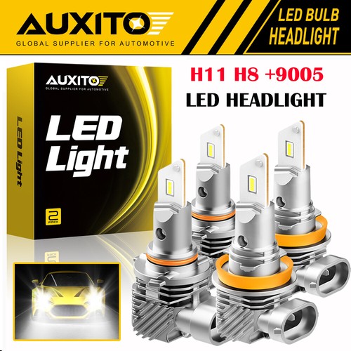 4x AUXITO 9005 H11 LED Combo Headlight High Bulbs Beam Low Kit - Foto 3