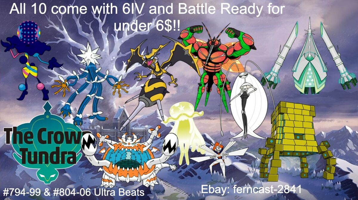 ALL 11 shiny Ultra Beasts level 100 6IVs POKEMON Sun/Moon & Ultra