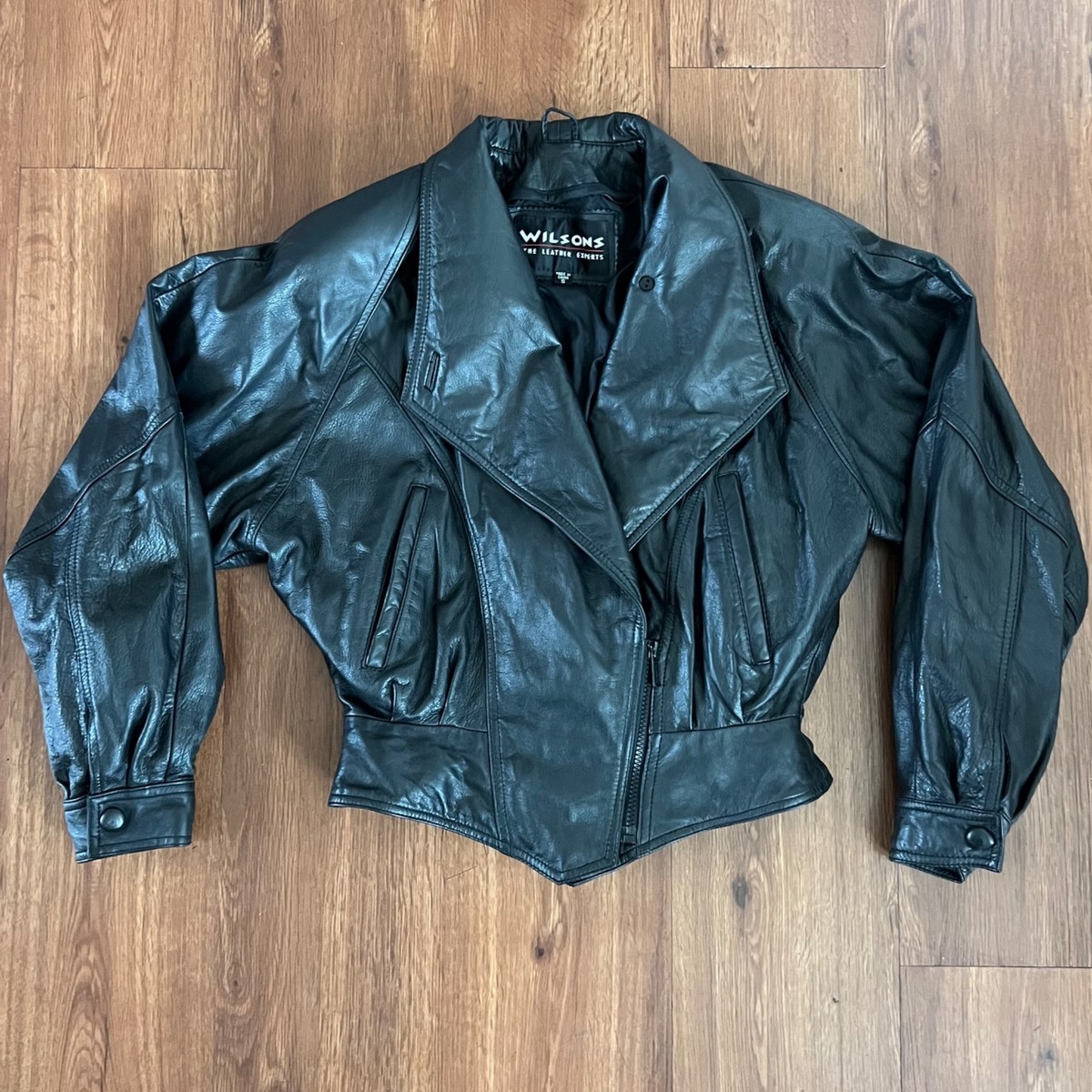 Vintage Wilsons The Leather Experts Black Bomber Jacket Size Vintage Wilsons The Leather Experts Black Bomber Jacket Size