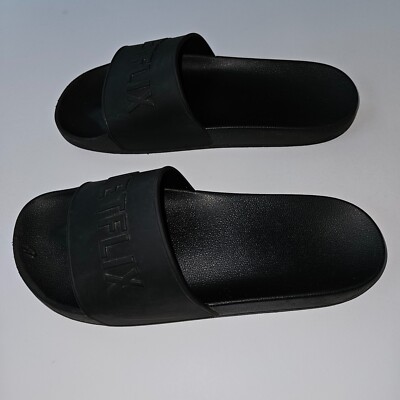 NETFLIX Black Slides Sandals Shoes Size 42 (approx women display picture 1