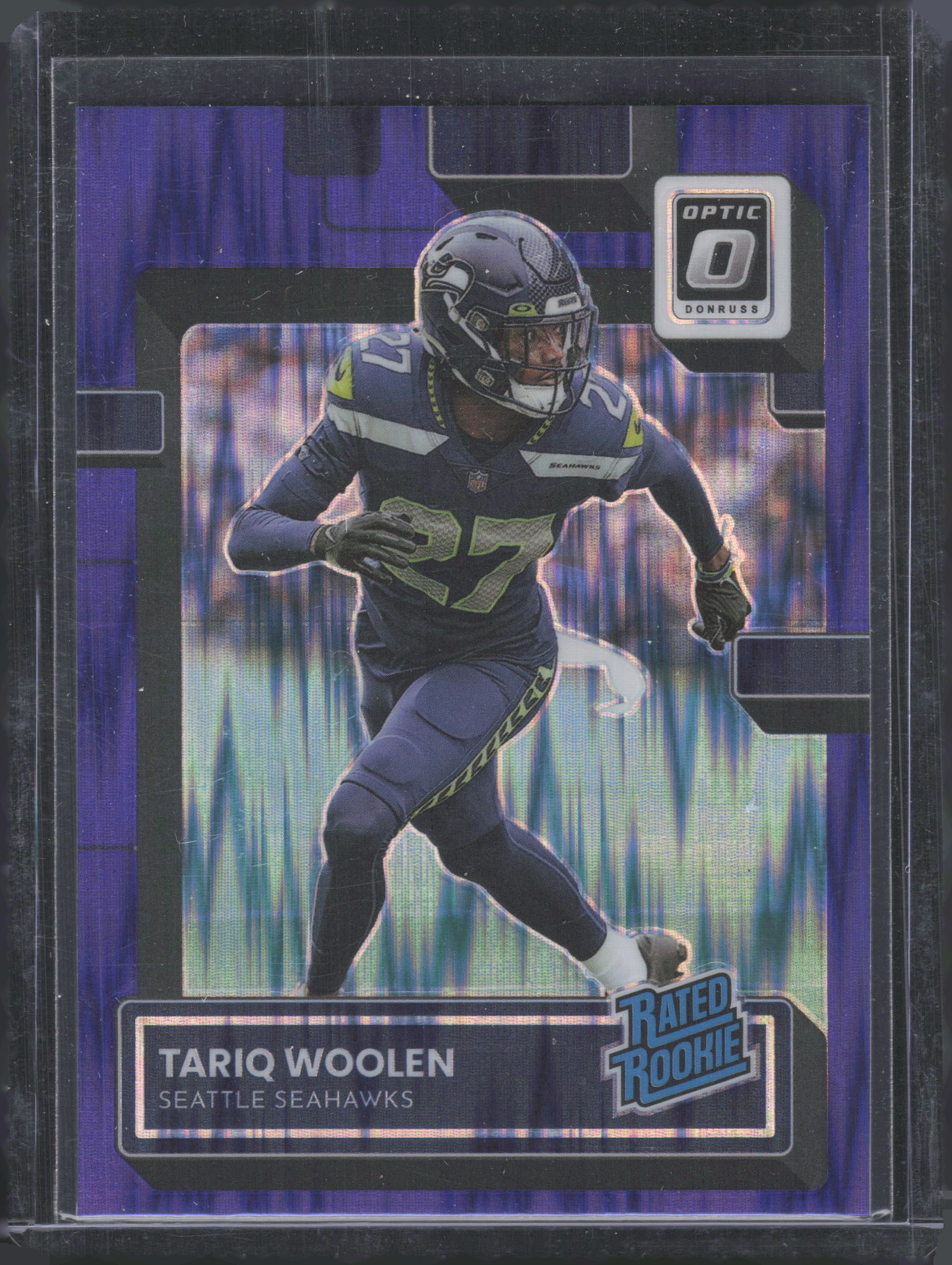 2022 Donruss Optic Purple Shock #298 Tariq Woolen RR