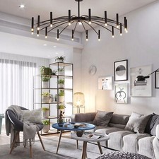 18-Head Black Branch Chandelier Metal Pendant Light Nordic Ceiling Lamp Fixture