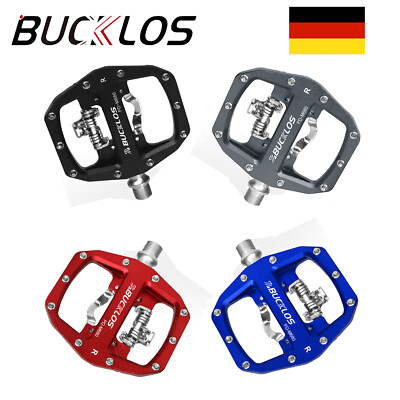 BUCKLOS Mountainbike-Pedale Aluminium Widen Flat/SPD Selbstsperrende Pedale MTB