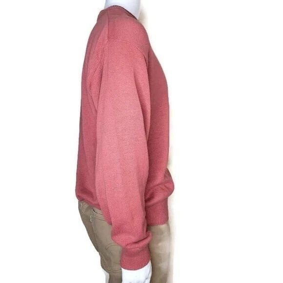 Ashworth Golf Hombre Salmón Algodón Tejido Manga Larga Suéter con Logo Med Foto 3 de 4