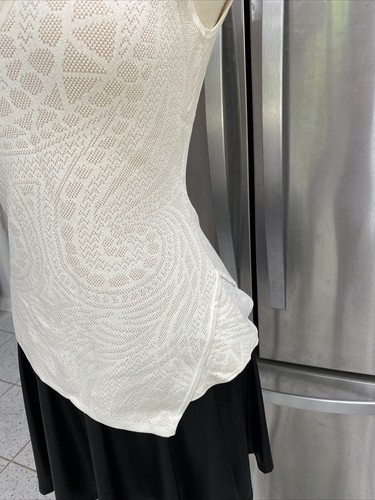 Maglione elasticizzato senza maniche BCBG MAXAZRIA da donna bianco ""Cassie"" - taglia small - Foto 3 di 6