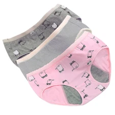 3 Pcs Cotton Menstrual Period Underwear Girl Child Overnight Panties