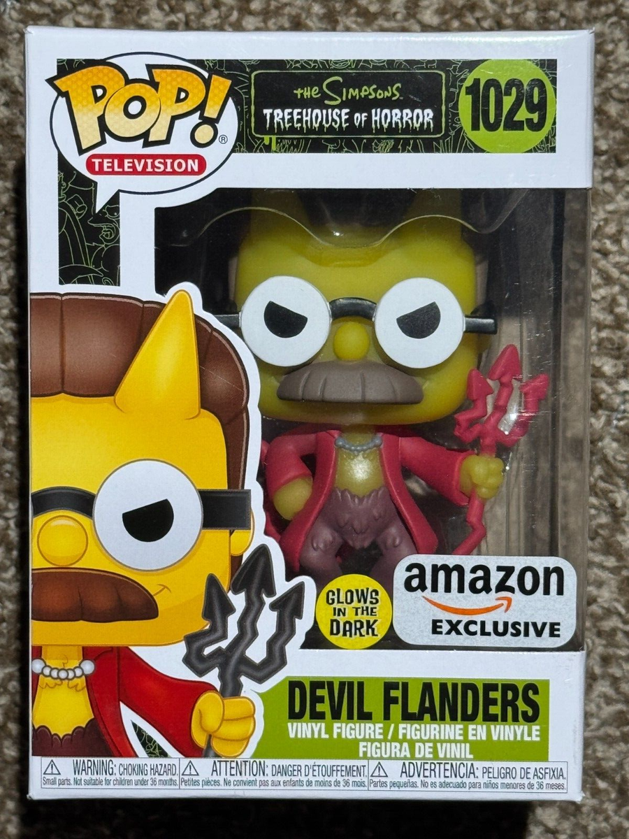 Funko Pop! Simpsons Treehouse of Horror Devil Flanders GITD Amazon **Not  Mint**