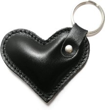 Black Leather Heart Key Chains Keychain Bag Charm Key Car Accessories for Women