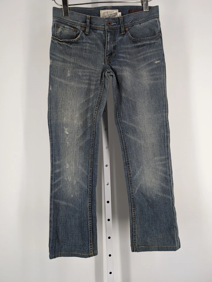 Pantalones de mezclilla Rugby Ralph Lauren lavado a la piedra bootcut cintura ultra baja 29 x 26 Foto 2 de 4
