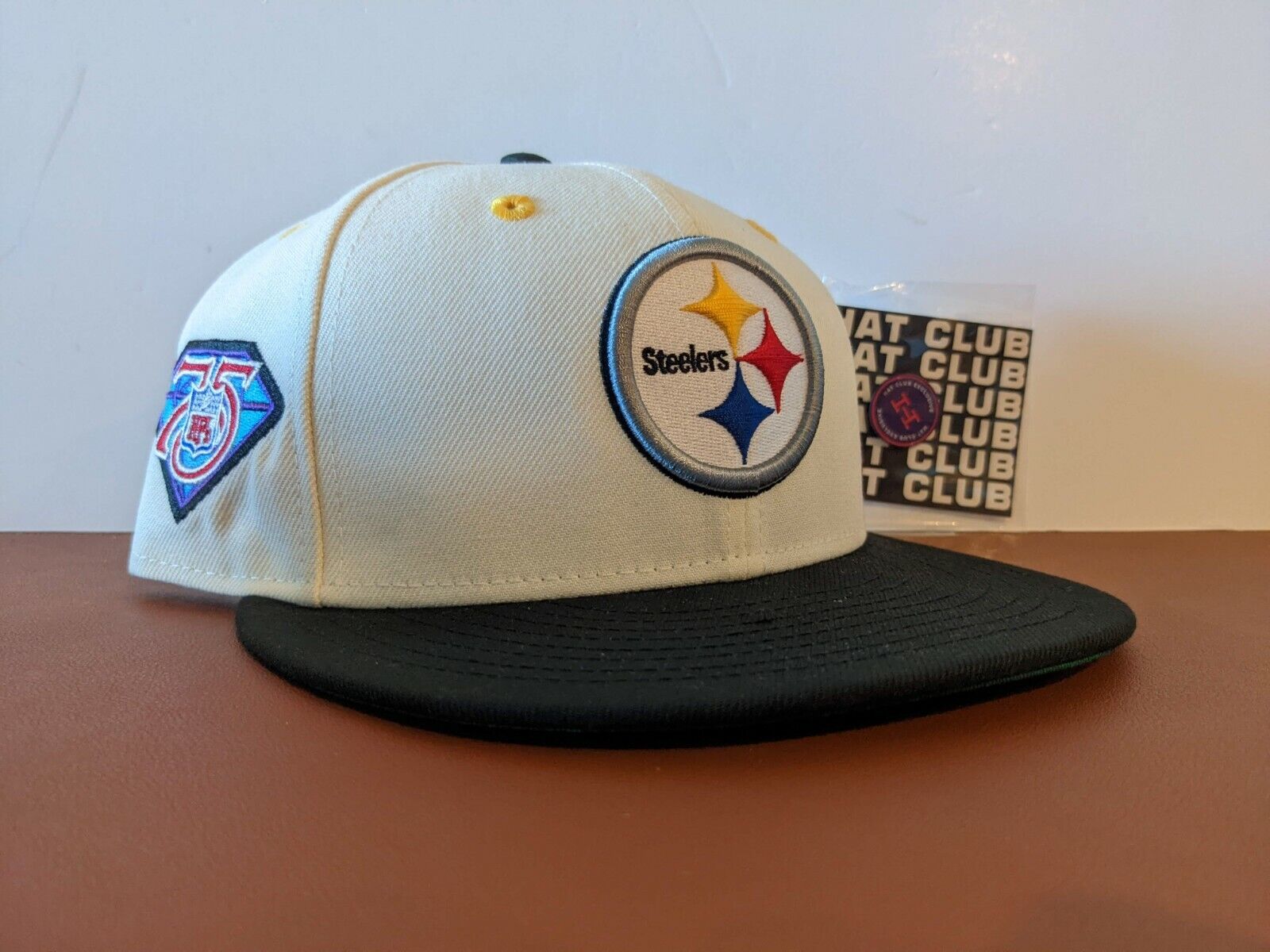 Hat Club New Era 59FIFTY White Dome Pittsburgh Steelers 75th NFL  Anniversary Blk