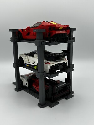 Triple Car Lift Display Stand for Lego Speed Champions Grey brand