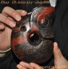 Ancienne statue dragon cochon sacrifice fengshui sculpté en jade culture Hongshan Chine 5,4"