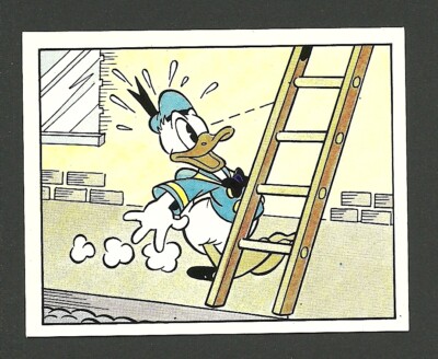 Donald Duck Walking Under Ladder #66  Walt Disney 1984 Panini Sticker Italy