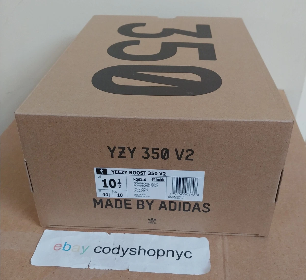 vogn lørdag Ambient EMPTY BOX ONLY - Adidas Yeezy 350 V2 Bone size 10.5 Off White Shoes  Men&#039;s HQ6316 | eBay