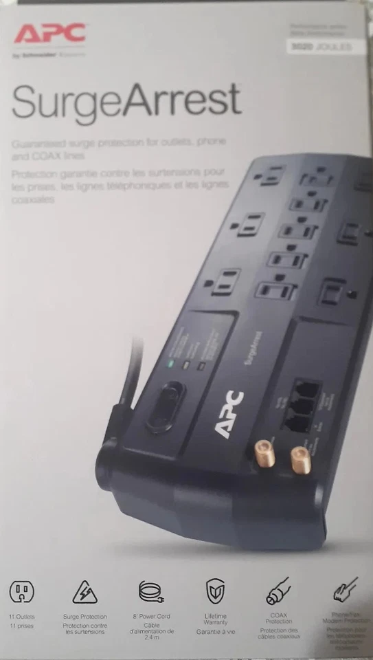 APC Performance SurgeArrest 11 Outlet with Phone and Coax Protection, 120V, - Image 2 of 4