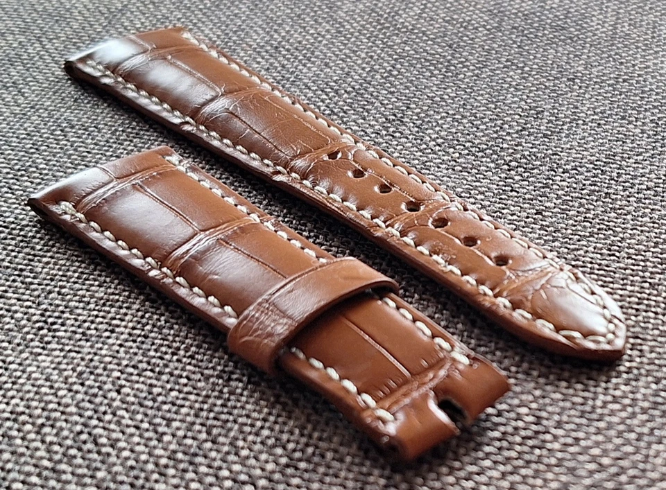 BREGUET TYPE CINTURINO WATCH STRAP COCCO LUISIANA COLORE GOLD  mm.21 - Imagem 3 de 4