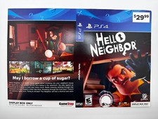 Game Case Art Insert - Hellos Neighbor - PS4 - Cover Only - GameStop Display 